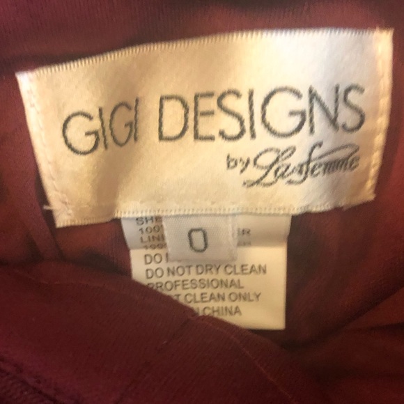 Le Femme Gorgeous Beaded Burgundy Evening Gown - Picture 7 of 8